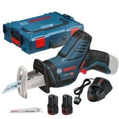 Bosch Bleu Scie Sans Fil 060164L976 Scie Sabre Sans Fil GSA 12V-14, 2 Batteries 3,0 Ah, L-BOXX