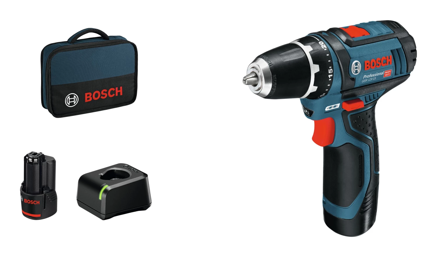 Bosch Bleu Perceuse Sans Fil 060186810F Perceuse-visseuse GSR 12V-15 2Ah 3 Bosch Bleu Perceuse Sans Fil 060186810F Perceuse-visseuse GSR 12V-15 2Ah â Image 3