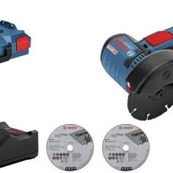 Bosch Bleu 06019F200B Meuleuse Sans Fil GWS 12V-76, 2 Batteries 3,0 Ah, L-BOXX