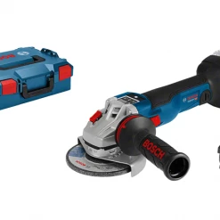 Bosch Bleu Meuleuse Sans Fil 06019G340B Meuleuse Angulaire Sans Fil GWS 18V-10 SC Solo (connectable) Coffret L-BOXX