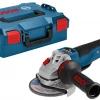 Bosch Bleu Meuleuse Sans Fil 06019G3E0B Meuleuse Angulaire Sans Fil GWS 18V-10 PC Solo (connectable) Coffret L-BOXX
