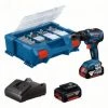 Bosch Bleu Perceuse Sans Fil 06019H530A GSB 18V-55 Perceuse à Percussion Sans Fil 18V 4.0Ah Li-ion + 82 Accessoires En Pick