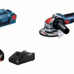 Bosch Bleu Meuleuse Sans Fil 06019H9105 Meuleuse Angulaire 18V 4.0Ah X-LOCK GWX 18V-7 L-Boxx