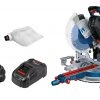 Bosch Bleu Scie Sans Fil 0601B43002 Scie à Onglets Sans-fil 18V 5.5Ah BITURBO GCM 18V-305