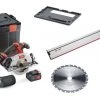 Flex-tools Scie Sans Fil 513326 CS 62 18.0-EC/5.0 Set Scie Circulaire Sans Fil 18V 5.0Ah Li-Ion + Rail De Guidage 160cm + Lame De Scie Supplémentaire