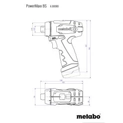 Metabo Perceuse Sans Fil 600080880 PowerMaxx BS Basic Set Perceuse Visseuse Sans Fil 10.8V