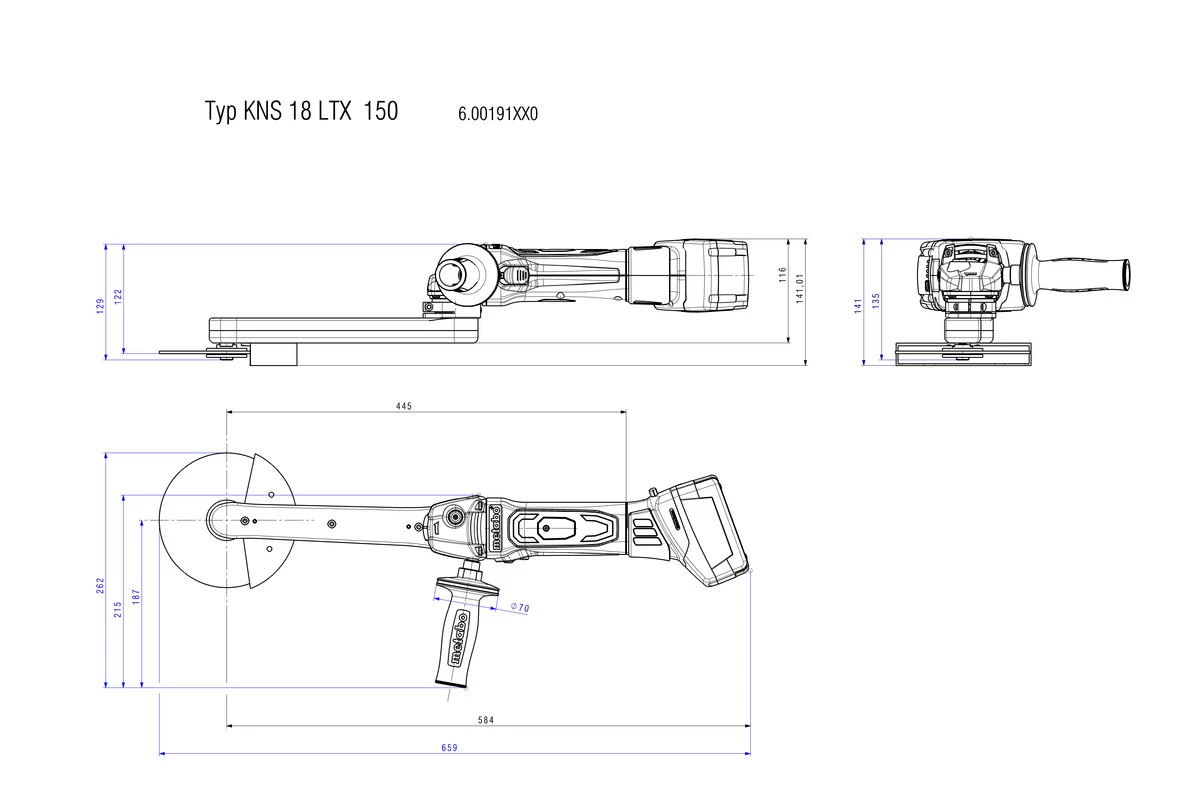 Metabo Meuleuse Sans Fil 600191850 KNS 18 LTX 150 Ponceuse Sans Fil 18 Volt Corps 2 Metabo Meuleuse Sans Fil 600191850 KNS 18 LTX 150 Ponceuse Sans Fil 18 Volt Corps – Image 2