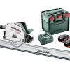 Metabo 601866660/629011000 SET KT 18 LTX 66 BL Scie Sans Fil 18V 5.5Ah + Rail De Guidage