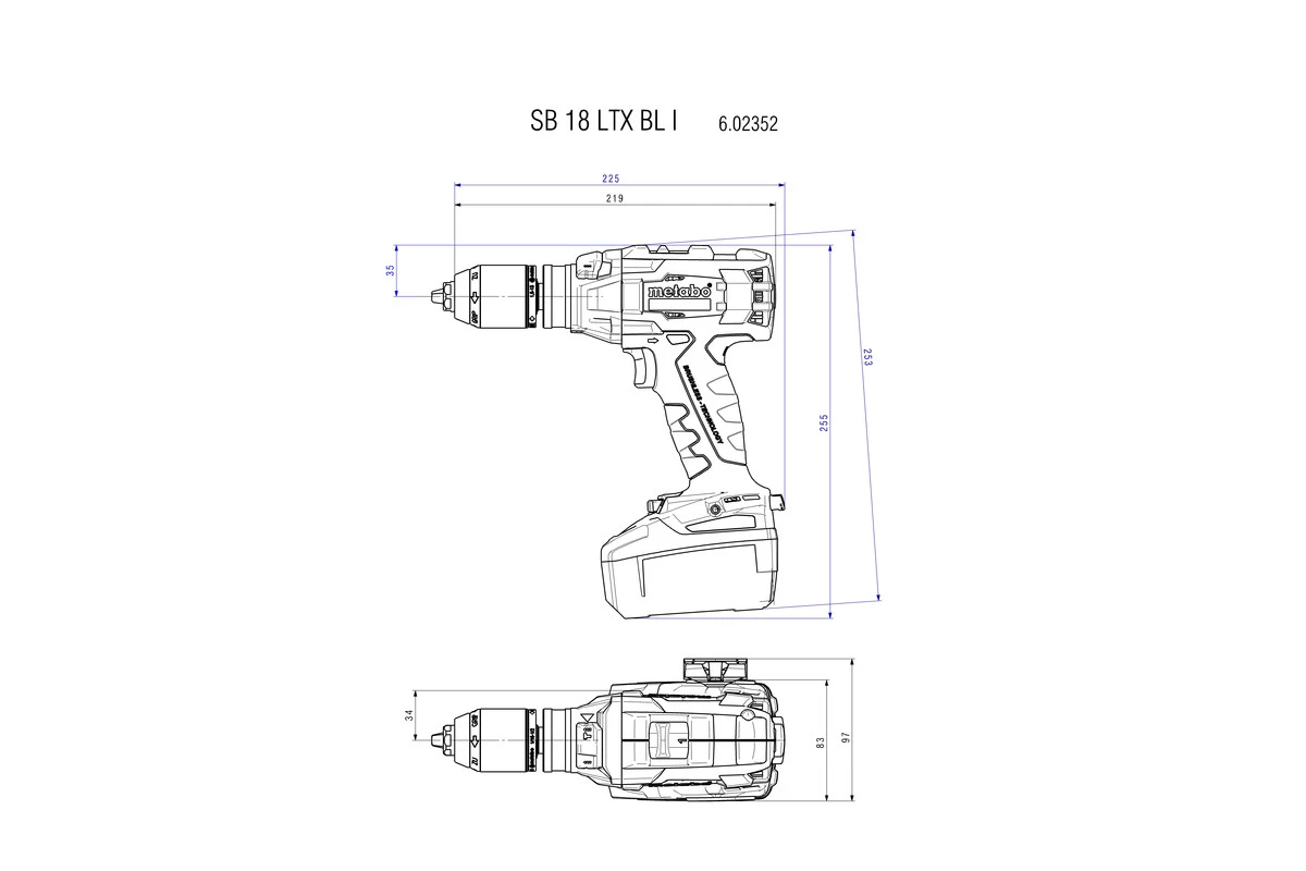 Metabo Perceuse Visseuse Sans Fil 602352500 Perceuse à Percussion Sans Fil SB 18 LTX BL I 18 Volt 4.0 AH Li-ion 1 Metabo Perceuse Visseuse Sans Fil 602352500 Perceuse à Percussion Sans Fil SB 18 LTX BL I 18 Volt 4.0 AH Li-ion