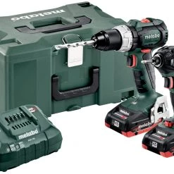 Metabo Visseuse à Choc Sans Fil 685124000 Ensemble Combiné 2.1.12 18V 4.0Ah LiHD - Marteau Perforateur Sans Fil SB18LT BL + Tournevis à Chocs SSD18 LTX 200 BL