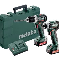 Metabo 685168000 COMBO SET 2.7.3 Perceuse Sans Fil BS12BL + Tournevis à Chocs SSD12BL 12V 2.0Ah Li-Ion