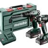 Metabo Visseuse à Choc Sans Fil 685193000 Combo Set - BS18 Perceuse Sans Fil + SSD18 LT 200 BL Visseuse à Chocs