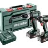 Metabo Visseuse à Choc Sans Fil 685194000 Combo Set 2.8.2 18V 4.0/2.0Ah Li-Ion - Perceuse Sans Fil BS18L + Clé à Chocs SSD18 LT 200 BL