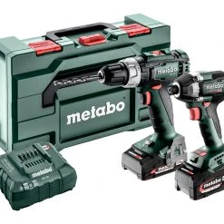 Metabo Visseuse à Choc Sans Fil 685194000 Combo Set 2.8.2 18V 4.0/2.0Ah Li-Ion - Perceuse Sans Fil BS18L + Clé à Chocs SSD18 LT 200 BL