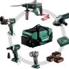 Metabo 691008000 Combo Set 6.1 18V 4,0Ah - SB18LTX + SSW18LTX200 + W18LTX125 + KHA18LTX + ASE18LTX + ULA!