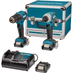 Makita Set CLX228SAX2 Ensemble Combiné - Perceuse Sans Fil HP333 + Perceuse à Percussion TD110 12V 2.0Ah Li-Ion