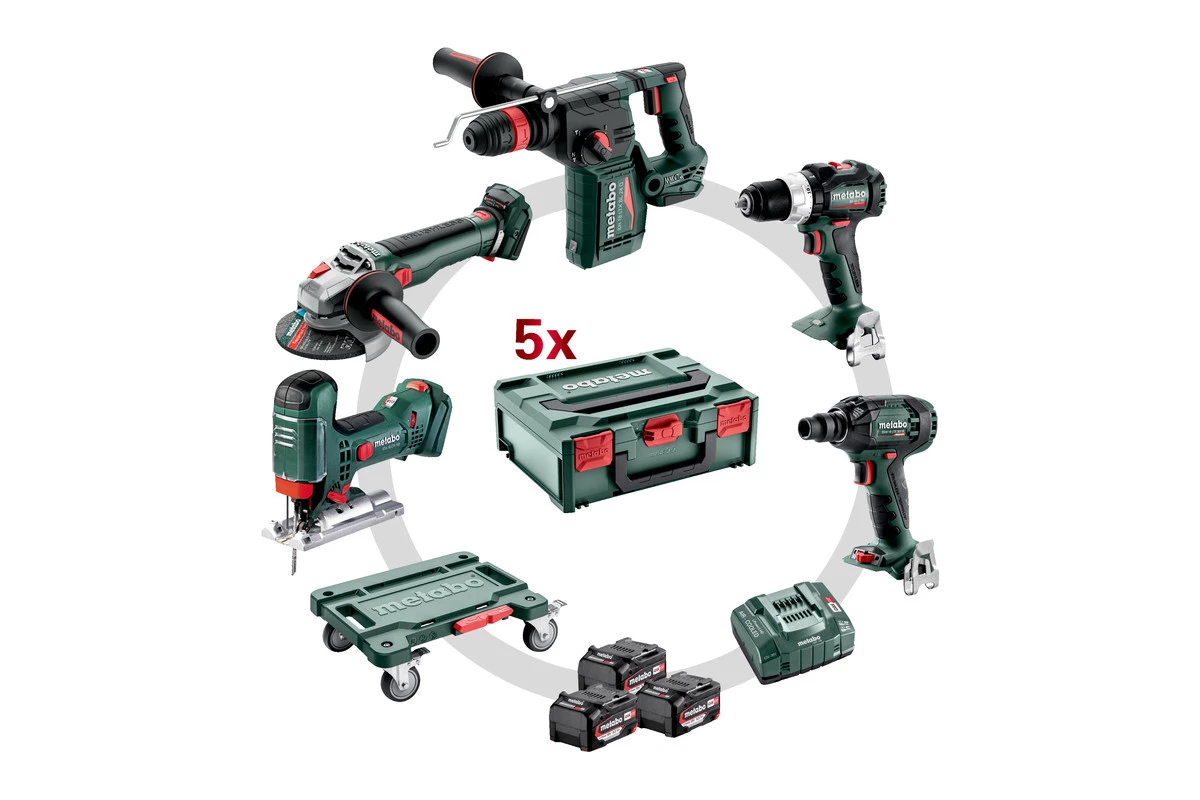 Metabo Combo Set 5.3.0 18V 3 X 5.2Ah Li-Ion - 5 Machines 685215000 1 Metabo Combo Set 5.3.0 18V 3 X 5.2Ah Li-Ion - 5 Machines 685215000