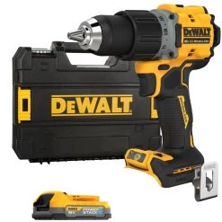 DeWalt Perceuse Visseuse Sans Fil DCD800E1T-QW Perceuse à Percussion Sans Fil XR 18V PowerStack Li-Ion