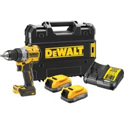 DeWalt Perceuse Visseuse Sans Fil DCD800E2T-QW Perceuse à Percussion Sans Fil XR 18V PowerStack Li-Ion
