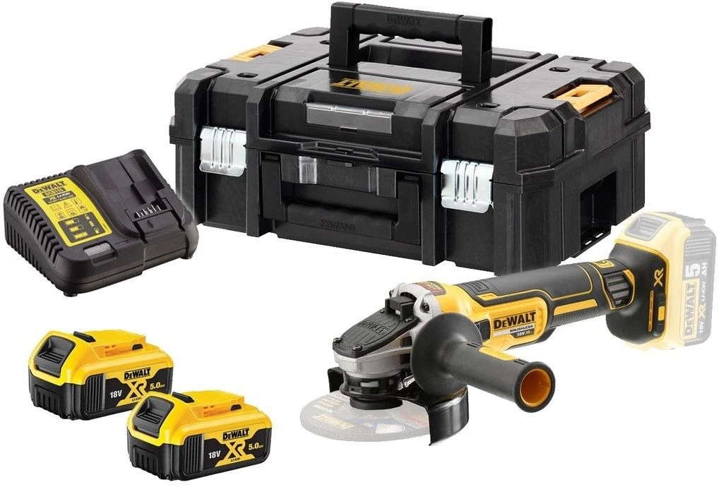 DeWalt Meuleuse Sans Fil DCG405P2-QW Meuleuse D'angle Sans Fil XR 125 Mm 18V 5.0 Ah Dans TSTAK 1 DeWalt Meuleuse Sans Fil DCG405P2-QW Meuleuse D'angle Sans Fil XR 125 Mm 18V 5.0 Ah Dans TSTAK