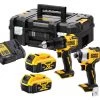 DeWalt Visseuse à Choc Sans Fil DCK2062M2T-QW Comboset 18V - DCD709 Perceuse à Percussion + DCF809 Visseuse à Chocs