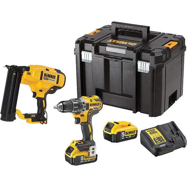 DeWalt DCK282P2T-QW Set - DCD791 Perceuse Sans Fil + DCN680 Minibrad Tacker 18GA 15-54mm 18v 5.0Ah Li-Ion Dans Une Valise TSTAK 1 DeWalt DCK282P2T-QW Set - DCD791 Perceuse Sans Fil + DCN680 Minibrad Tacker 18GA 15-54mm 18v 5.0Ah Li-Ion Dans Une Valise TSTAK
