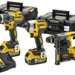 DeWalt DCK372M3T Set DCH133 Marteau + DCD777 Perceuse Sans Fil + Clé à Chocs DCF787 18 Volts 3 X 4.0AH Li-ion