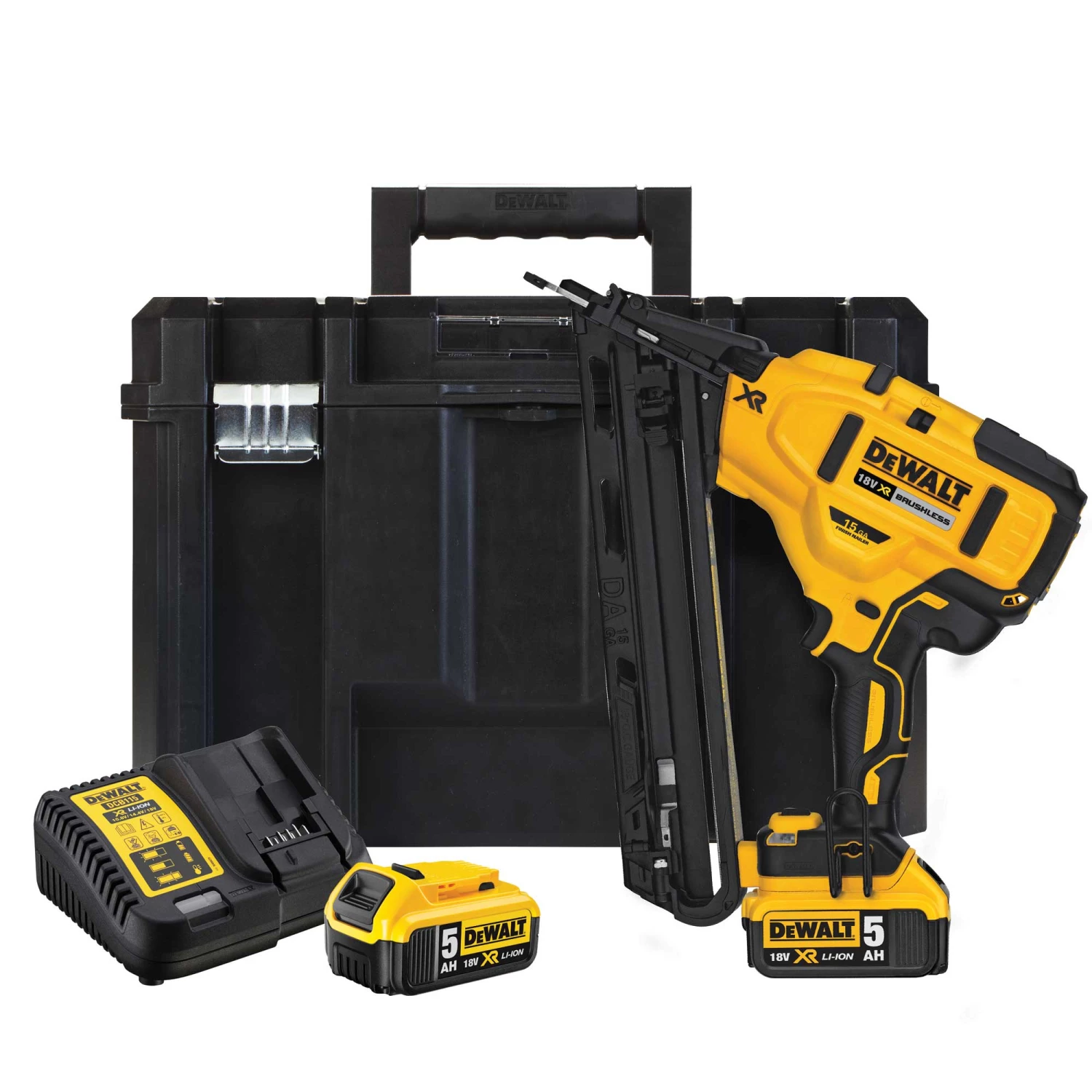 DeWalt Cloueur Sans Fil DCN650P2-QW Cloueur De Finition 15Ga XR 18V 5Ah Li-ion Brushless - 2 Batteries - Coffret TSTAK 1 DeWalt Cloueur Sans Fil DCN650P2-QW Cloueur De Finition 15Ga XR 18V 5Ah Li-ion Brushless - 2 Batteries - Coffret TSTAK