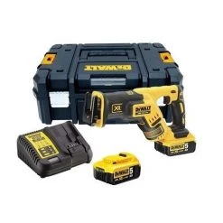 DeWalt Scie Sans Fil DCS367P2-QW Scie Sabre Compact XR 18V 5Ah Li-Ion Brushless - 2 Batteries - Coffret TSTAK