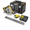 DeWalt Scie Sans Fil DCS572P2-QW Scie Circulaire XR FlexVolt 54 Volt 6.0Ah Li-Ion 165mm + Règle De 1500mm