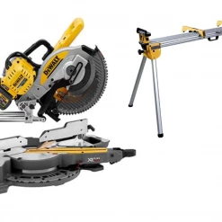 DeWalt Scie Sans Fil DCS727T2SET-QW XR FlexVolt 54 Volt 6.0Ah Li-Ion Tronçonneuse Et Scie à Onglets 250 Mm + Support DE7023