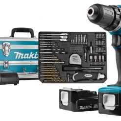 Makita Perceuse Sans Fil DDF343SYX3 Perceuse Visseuse 14,4V Li-Ion 1,5 Ah Ø 10 Mm (coffret Alu + Kit D'accessoires)