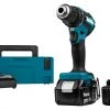 Makita Perceuse Sans Fil DDF485RFJ Perceuse/visseuse 18 V Batterie 3,0 Ah (2 Pièces), Chargeur, En Mbox