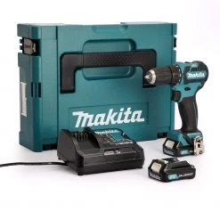 Makita Perceuse Sans Fil DF332DSAJ Perceuse Visseuse 10,8V Li-Ion 4 Ah CXT Ø 10 Mm Avec Coffret M-Box