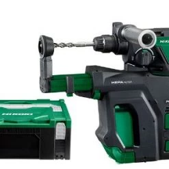 Marteau Perforateur Sans Fil DH18DBLW2DZ Perceuse Sans Fil 18V Excl. Batterie Et Chargeur Dans Hikoki System Case IV + Unité D'extraction De Poussière