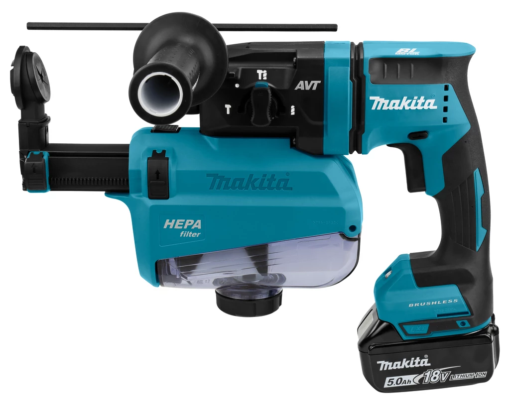 Makita Marteau Perforateur Sans Fil DHR182TWJU Marteau Combiné 18 Volt 5.0Ah Li-Ion Aspiration Des Poussières Et émetteur AWS Intégrés 2 Makita Marteau Perforateur Sans Fil DHR182TWJU Marteau Combiné 18 Volt 5.0Ah Li-Ion Aspiration Des Poussières Et émetteur AWS Intégrés – Image 2