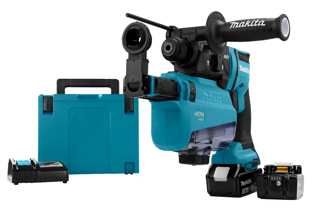 Makita Marteau Perforateur Sans Fil DHR182TWJU Marteau Combiné 18 Volt 5.0Ah Li-Ion Aspiration Des Poussières Et émetteur AWS Intégrés 4 Makita Marteau Perforateur Sans Fil DHR182TWJU Marteau Combiné 18 Volt 5.0Ah Li-Ion Aspiration Des Poussières Et émetteur AWS Intégrés – Image 4