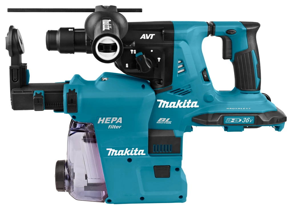 Makita Marteau Perforateur Sans Fil DHR283ZWJU Marteau Combiné 2 X 18V Avec Aspiration Et émetteur AWS, Batteries Et Chargeur Non Compris. 1 Makita Marteau Perforateur Sans Fil DHR283ZWJU Marteau Combiné 2 X 18V Avec Aspiration Et émetteur AWS, Batteries Et Chargeur Non Compris.