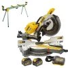 DeWalt Scie Sans Fil DHS780T2A-QW Scie à Onglets Radiale FlexVolt 54V Et 230V 6.0Ah 305 Mm + Support DE7023