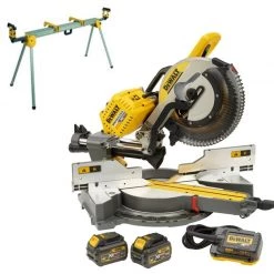 DeWalt Scie Sans Fil DHS780T2A-QW Scie à Onglets Radiale FlexVolt 54V Et 230V 6.0Ah 305 Mm + Support DE7023