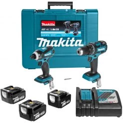 Makita Visseuse à Choc Sans Fil DLX2116TX1 Ensemble De 2 Machines 14,4V Li-Ion 5 Ah (DDF470 + DTD134)