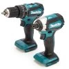 Makita Visseuse à Choc Sans Fil DLX2283ZJ - Perceuse à Percussion Sans Fil DHP485 + Visseuse à Percussion DTD153 18V Sans Piles Ni Chargeur