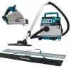 Makita Scie Sans Fil 'DLX2377UX1 Set Combiné 2 X 18V Avec AWS - DSP601 Scie Plongeante DVC157L Rail De Guidage D''aspirateur Dans Le Sac Sans Batteries Et Chargeur'