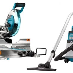 Makita Scie Sans Fil DLX2379UX1 Set Combiné 2 X 18V Avec AWS - DLS111 Tronçonneuse DVC157L Aspirateur Sans Batteries Et Chargeur