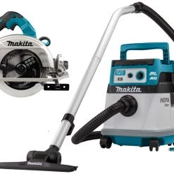 Makita Scie Sans Fil DLX2382UX1 Set Combiné 2 X 18V Avec AWS - DHS783 Scie Circulaire 190mm DVC157L Aspirateur Sans Batteries Et Chargeur