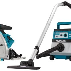 Makita Scie Sans Fil DLX2384UX1 Set Combiné 2 X 18V Avec AWS - DSP601 Scie Plongeante DVC867L Aspirateur Sans Batteries Et Chargeur