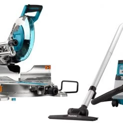 Makita Scie Sans Fil DLX2386UX1 Set Combiné 2 X 18V Avec AWS - DLS111 Tronçonneuse DVC867L Aspirateur Sans Batteries Et Chargeur