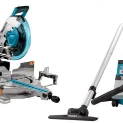 Makita Scie Sans Fil DLX2387UX1 Set Combiné 2 X 18V Avec AWS - DLS211 Tronçonneuse DVC867L Aspirateur Sans Batteries Et Chargeur