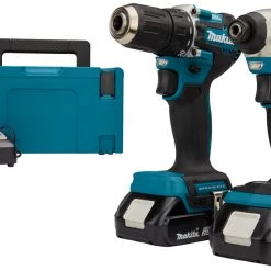 Makita Visseuse à Choc Sans Fil DLX2423AJ - DDF487 Perceuse Sans Fil DTD157 Clé à Chocs 18V 2.0 AH Li-ion