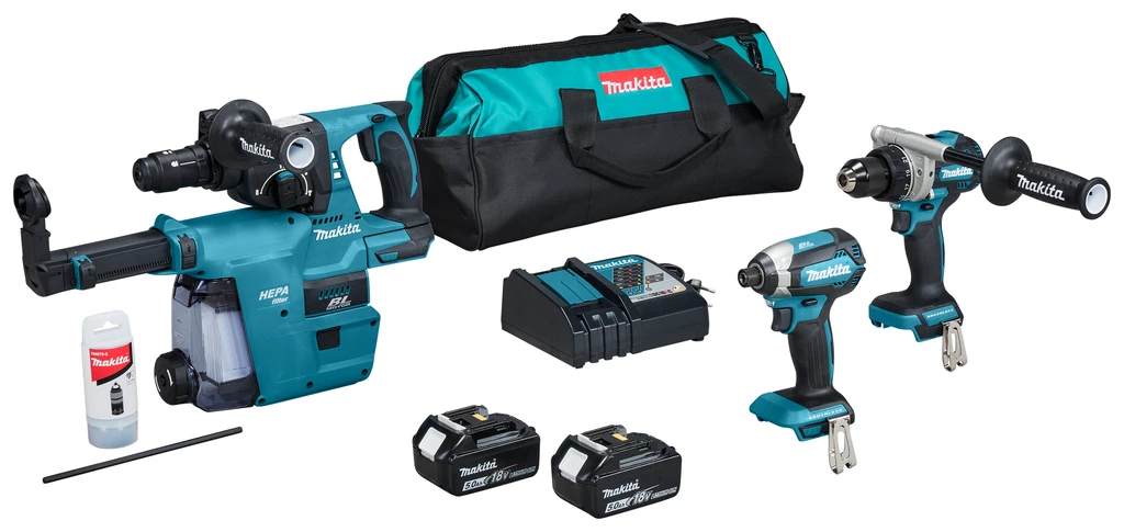 Makita DLX3154TX1 Combo Set 18V 5.0Ah Li-ion 2 Batteries 1 Makita DLX3154TX1 Combo Set 18V 5.0Ah Li-ion 2 Batteries
